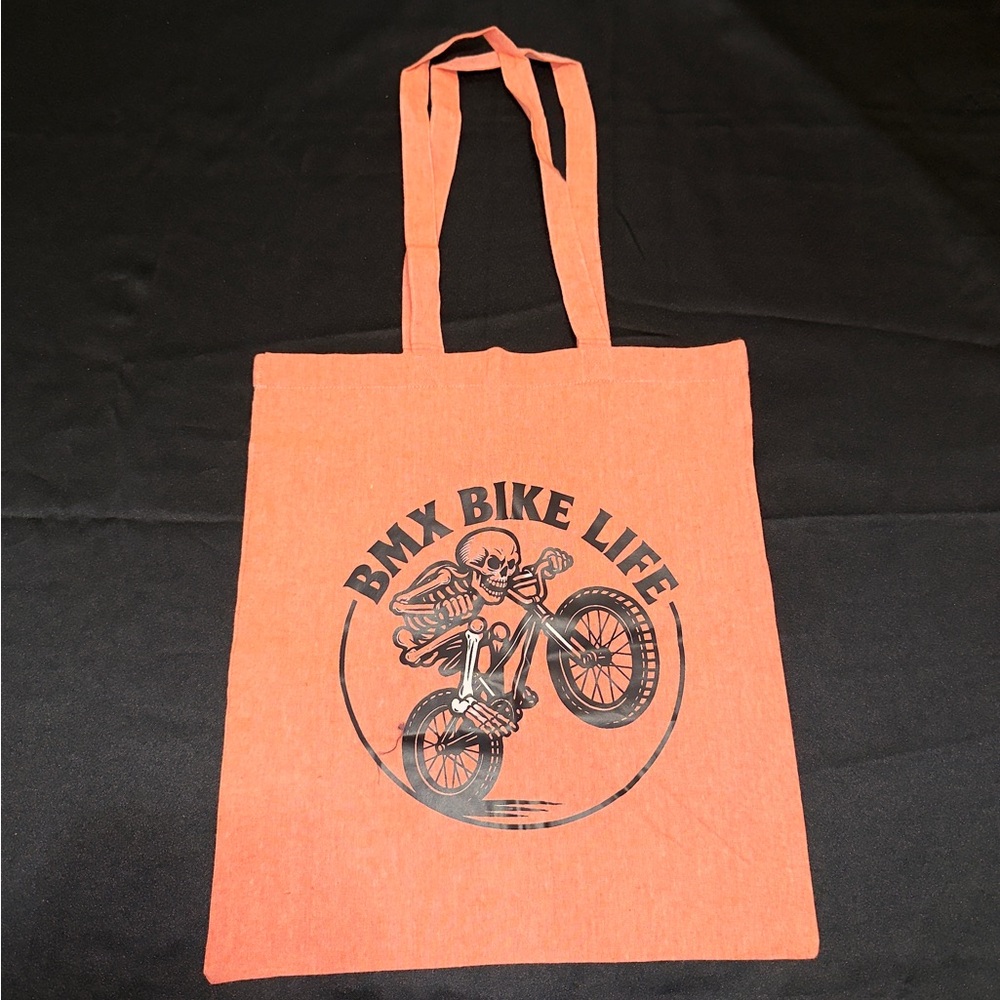 BMX Bike Life Graphic Tote Bag – Orange